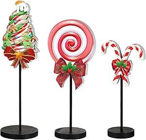 Geetery 3 Pcs Christmas Wood Table Decor Christmas Candy Tall Standing Wooden Table Centerpiece Wooden Xmas Crutch Candy Table Sign Cute Table Topper Sign for Christmas Winter Holiday Decorations Christmas Candy Table, Table Centerpieces Christmas, Green Christmas Table, Candy Table Signs, Small Table Decor, Candy Table Decorations, Wood Table Decor, Centerpieces Christmas, Christmas Candies