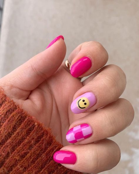 30 Seriously Cute Pink Nail Designs For The Girly Girls Easy Kids Nails, Cute Pink Nail Designs, Kid Nails, Short Pink Nails, Pink Nails Ideas, Kids Nails, Girls Nail Designs, Kids Nail Designs