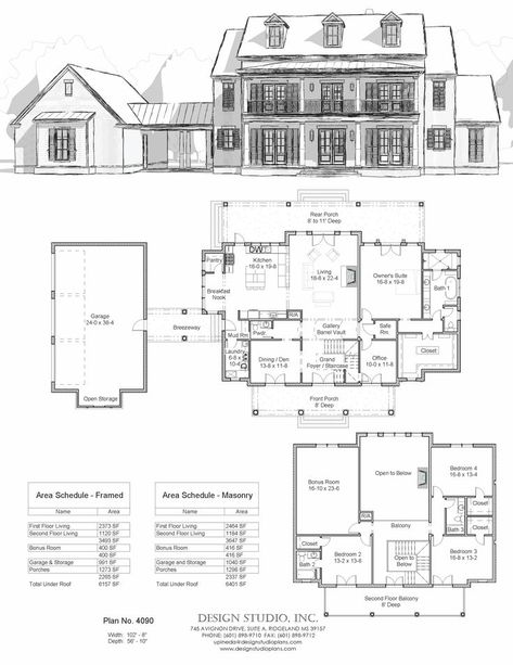 Two Story Porch, Colonial Home Floor Plans, French Country Floor Plans, Colonial Floor Plans, Retirement House Plans, Country Floor Plans, Office Safe, Colonial House Plans, Southern Traditional