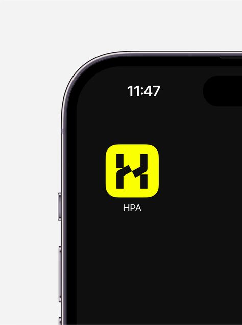 HPA Mobile App Mockup, Mobile App Logo Design, App Mockup, Simple Branding, Phone Mockup, Apple Brand, App Logo, Social Media Network, Mobile App Design