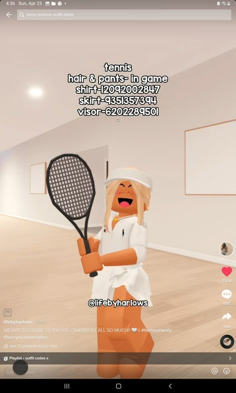 Berry Ave Tennis Code, Roblox Pom Pom Codes, Tennis Berry Avenue Codes, Bloxburg Gender Reveal Outfit Codes, Berry Avenue Tennis Outfit Code, Bloxburg Tennis Outfit Codes, White Skirt Bloxburg Code, Berry Avenue Codes Tennis, Roblox Tennis Outfit Code