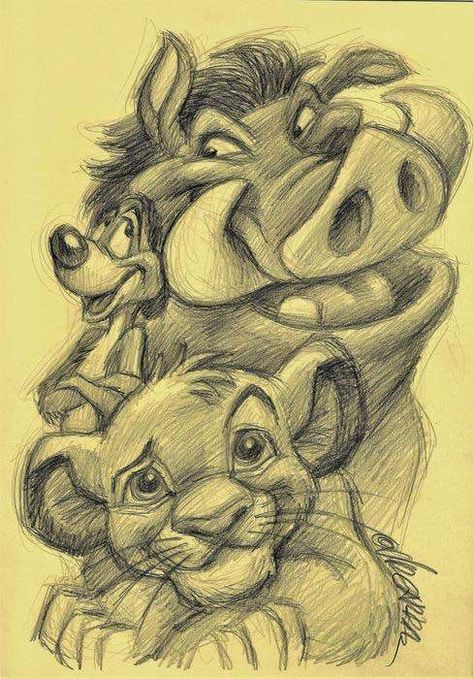 Realistic Drawings Of Disney Characters, Cartoon Sketches Disney, Disney Drawings Ideas Cartoon Characters, Cartoon Drawings Pencil, Disney Princess Drawings Sketches, Disney Sketches Pencil, Animal Sketches Realistic, Original Disney Sketches, Lion King Drawing