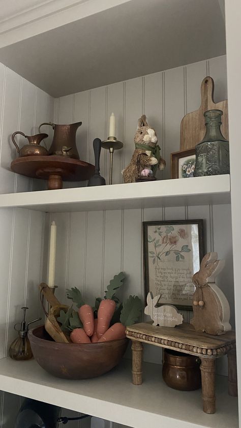 #easter Subtle Easter Decor, Moody Easter Decor, Easter Decor Aesthetic, Classy Easter Decor, Spring Apartment, Vintage Spring Decor, French Easter, Vintage Easter Decor, Dining Room Built In