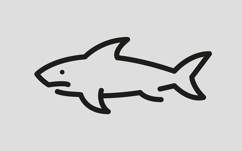 Animal Pictograms by Jan Filek, via Behance Shark Drawing Easy, Shark Drawing, Sharpie Tattoos, Shark Logo, Doodle Tattoo, Shark Tattoos, Animal Doodles, Small Drawings, Little Doodles