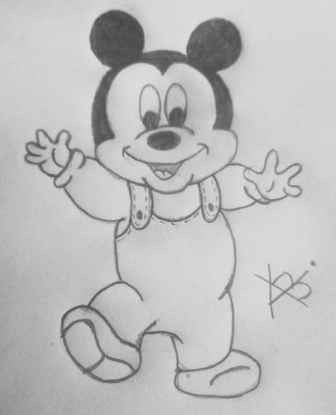 Mickey Mouse Drawing Easy, Mickey Mouse Sketch, Mickey Mouse Illustration, Mouse Sketch, Easy Disney Drawings, Pencil Drawing Images, Art Kits For Kids, Disney Drawings Sketches, Mouse Drawing