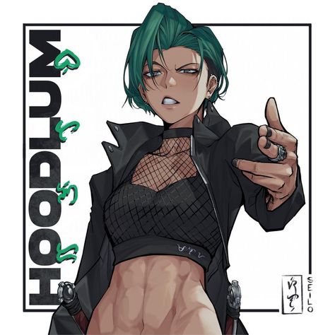 Tomboy Art, Cyberpunk Character, 영감을 주는 캐릭터, Female Character Design, Character Design References, Green Hair, Anime Poses, Character Outfits, Character Portraits