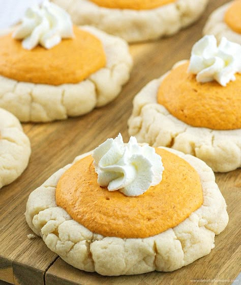 Crumbl Copycat Pumpkin Pie Cookies | artsy-fartsy mama Crumble Cookie Pumpkin Pie, Crumble Pumpkin Pie Cookies, Crumbl Pumpkin Pie Cookie Recipe, Crumbl Cookie Copycat Pumpkin, Pumpkin Pie Cookies Recipe, Crumbl Copycat, Pumpkin Pie Cookies, Pumpkin Cookie Recipe, Crumbl Cookies