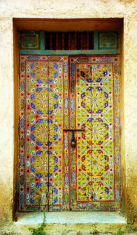 Rabat, Morocco door Fancy Doors, Colourful Doors, Colorful Doors, Painted Door, Porte Cochere, When One Door Closes, Cool Doors, Marrakech Morocco, Door Gate