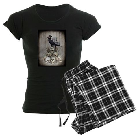 Sir Raven Skully Dr Pajamas, Goth Sleepwear, Lazy Goth, Goth Pajamas, Dark Things, Goth Clothes, Raven Bird, Dr Closet, Cute Pjs