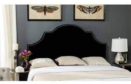 Safavieh Hallmar Arched Headboard, Multiple Colors Black Velvet Headboard, Furniture Drawing, Contemporary Headboards, Arched Headboard, Full Headboard, Black Bedroom Furniture, Black Headboard, Velvet Headboard, Florida Room