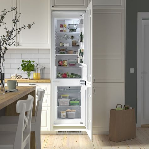 Fridge In Kitchen, Integrated Refrigerator, Vegetable Drawer, Under Counter Fridge, Ikea Ireland, Kitchen Plants, Integrated Fridge Freezer, Fridge Door, Integrated Fridge