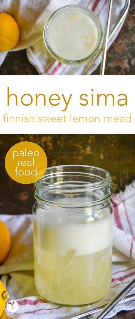 Honey Sima (Finnish Sweet Lemon Mead) :: paleo, real food Sima Recipe, Homemade Wine Recipes, Sugar Free Honey, Mead Recipe, Fermented Honey, Honey Wine, Fermentation Recipes, Homemade Wine, Primal Recipes