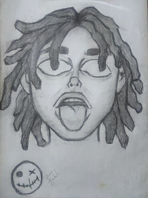 Boy With Dreads Drawing, Tuff Drawings, Crazy Drawing Ideas, Dread Head Drawing, Abstract Drawing Ideas, Dreadhead Drawing, Urban Drawings, Easy Graffiti Drawings, Word Drawings