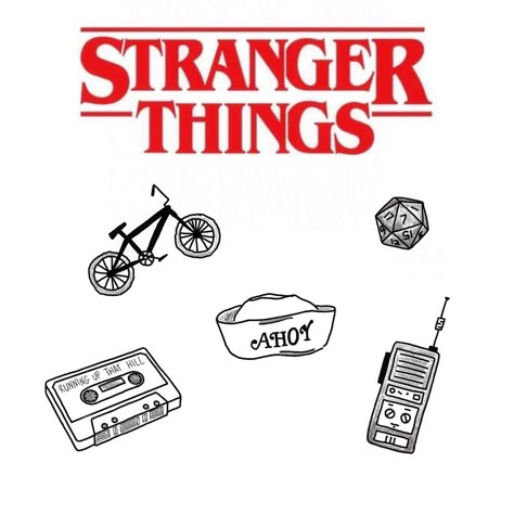 Stranger Things Small Tattoo, Simple Stranger Things Tattoo, Small Stranger Things Tattoo, Stranger Things Flash Tattoo, Stranger Things Tattoo Ideas, Tattoos Stencils, Stranger Things Tattoo, Music Playlist Covers, Bicycle Tattoo