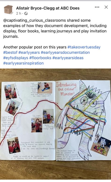 Floorbooks Early Years, Floor Books Early Years, Pedagogical Narration, Eyfs Books, Curiosity Display, Floor Books, Abc Does, Learning Log, Learning Journal