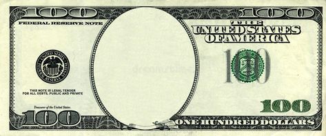 Dollar frame royalty free stock photography Dollar Bill Template, Money Template, Stimulus Check, Bill Template, Mad Money, 100 Dollar Bill, Federal Reserve Note, Women Money, 100 Dollar