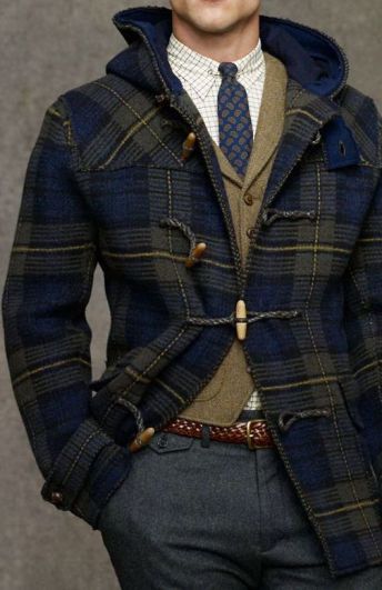 Preppy Ralph Lauren Outfits, Ralph Lauren Tartan, Tweed Men, Tartan Fashion, Toggle Coat, Herren Style, Preppy Mens Fashion, Ralph Lauren Menswear, Plaid Coat