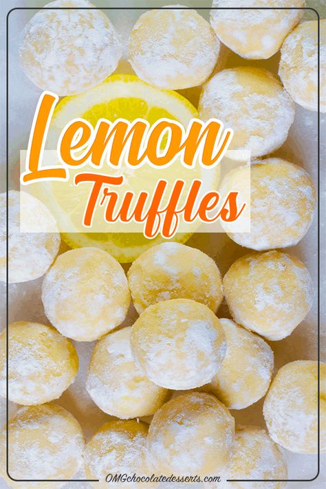 Natural Sweets, Recipe Desert, Truffles Recipes, Cinnamon Drink, Truffle Recipes, Lemon Truffles, Citrus Desserts, Chocolate Lemon, Coconut Bites