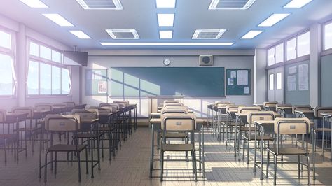 School Anime Scenery Background Wallpaper Anime Landscape, Classroom Background, School Anime, Background Anime, School Background, Episode Interactive Backgrounds, Anime Places, Anime Classroom, Episode Backgrounds