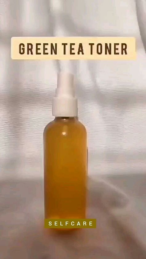 Green Tea Toner | DIY Korean Secret For Glowing Skin | Green Tea Toner For Oily & Acne Prone Skin | Tighten Large Pores | Homemade Green Tea Toner/Mist Green Tea Toner Diy, Home Made Toner For Face, How To Make Toner At Home, Ccf Tea, Toner At Home, Green Tea Face Toner, Homemade Green Tea, Toner Diy, Diy Toner