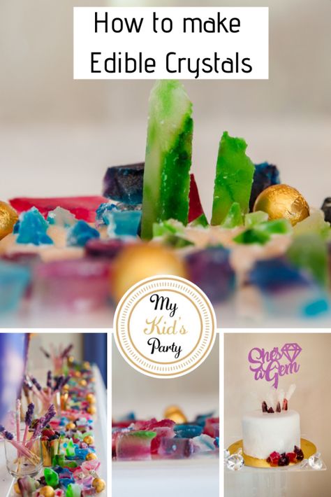 How To Make Edible Crystals – My Kids Party Mining Birthday Party, Edible Crystals, Agar Agar Powder, Diy Edible, Crystal Cake, Birthday Activities, Cake Shapes, Agar Agar, No Sugar Foods