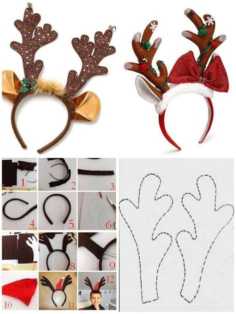 Facebook Reindeer Ears Headband, Hair Bow Instructions, Reindeer Ears, Headband Crafts, Reindeer Headband, Manualidades Diy, Diy Headband, Pastel Wallpaper, Felt Diy