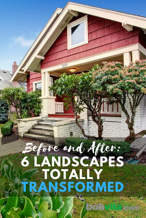 Curb appeal makes a big difference! Check out these 6 incredible landscape transformations. Acerage Homes Landscape, Landscaping Transformations, Landscape Transformation, Yard Crashers, Simple Deck, Landscape Curbing, Closet Layout, Room Paint Colors, Room Renovation