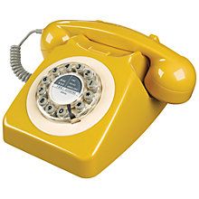 Buy Wild & Wolf 746 1960s Corded Telephone Online at johnlewis.com British Home Decor, Telephone Retro, Telephone Vintage, طابع بريدي, Rotary Phone, Phone Box, Yellow Home Decor, Retro Phone, Vintage Phones