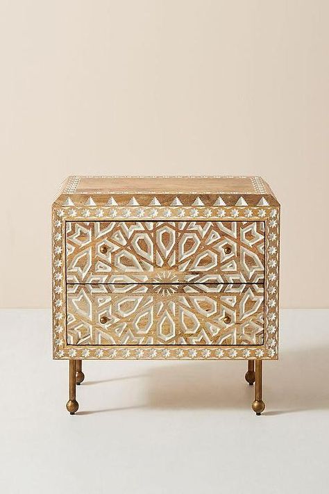 Hexagon Coffee Table, Vintage Bedroom Furniture, Three Drawer Dresser, Moroccan Bedroom, Furniture Room, Wood Nightstand, Rectangular Coffee Table, White Furniture, Cheap Furniture