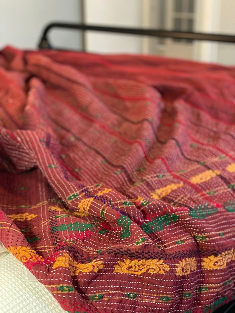 Bohemian Blanket, Kantha Blanket, Embroidered Quilts, Blanket Handmade, Kantha Blankets, Picnic Rug, Vintage Kantha Quilts, Handmade Blanket, Vintage Kantha