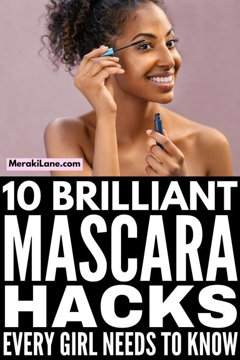 10 Genius Mascara Hacks Every Girl Needs to Know | From learning how to apply mascara, to the best mascaras for fullness and volume, to hacks to prolong your mascara to avoid dried out and clumpy messes, and so much more, this post has tons of makeup hacks to make your eyes pop! Learn how to get beautiful, TikTok worthy, longer lashes without falsies in minutes. We've also included our fave drugstore mascara plus tips for using clear mascara on your brows and for a no makeup makeup look! Makeup Hacks Mascara, Dry Mascara, Mascara Hacks, Plastic Surgery Gone Wrong, Maybelline Falsies, Apply Mascara, Clear Mascara, Drugstore Mascara, Longer Lashes