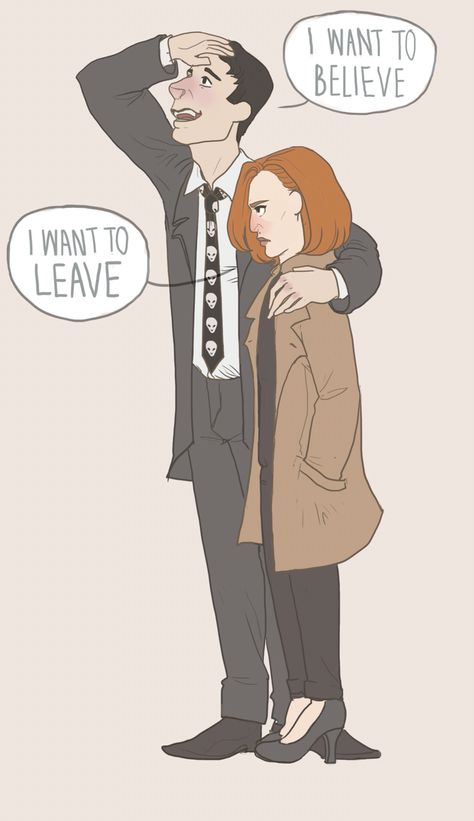 mulder and scully. X Files Fanart, X Files Funny, Spooky Mulder, Agent Scully, Files Aesthetic, Mulder And Scully, Love Tv Series, Mulder Scully, Fox Mulder