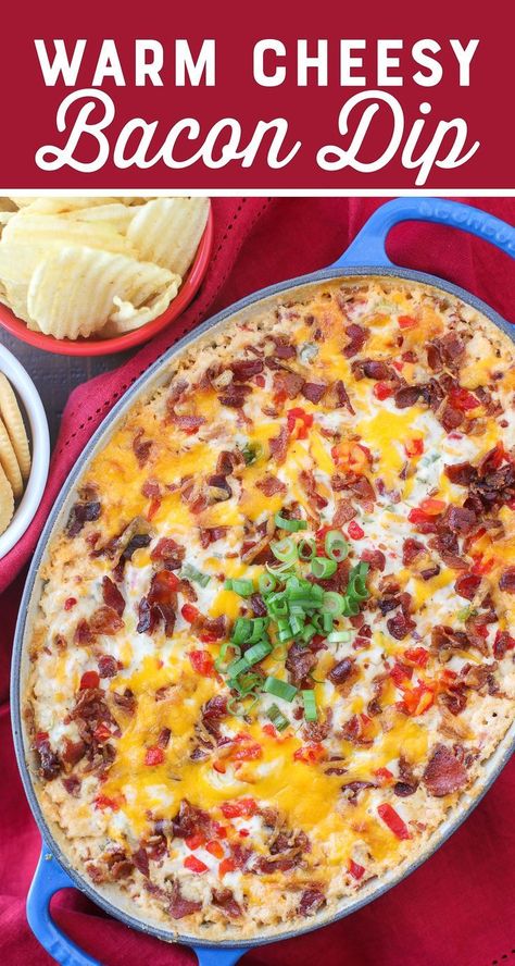 Game Day Dip, Bacon Dip Recipes, Bacon Cheddar Dip, Cheesy Bacon Dip, Easy Dip, Bacon Dip, Bacon Appetizers, Dip Recipes Easy, Queso Dip