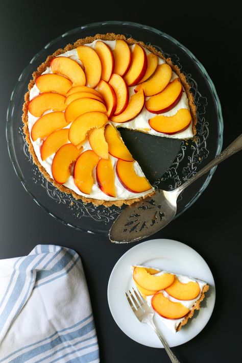 Fresh Nectarine Pie Recipe - Good Cheap Eats Nectarine Pie Recipes, Nectarine Pie, Nectarine Recipes, Tart Pan, Nectarine, Cheap Eats, Cream Cheese Filling, Graham Cracker Crust, Graham Cracker Crumbs