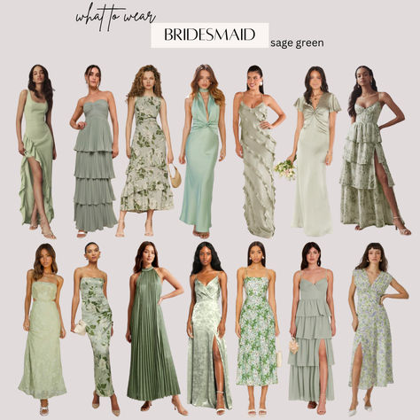 sage green bridesmaid dress, wedding season, bridal party, wedding guest dress floral, bridal shower dress, dinner party outfit, vacation dress, reformation, lulus, astr the label, summer wedding guest dress, formal dress Mismatched Green Bridesmaid Dresses Shades, Sage Dress Wedding Guest, Green Different Bridesmaid Dresses, Floral Dress Bridal Party, Satin Floral Bridesmaid Dresses, Sage Green And Cream Bridesmaid Dresses, Sage Wedding Dresses, Wedding Guest Dress Sage, Green Bridesmaid Dresses Aesthetic