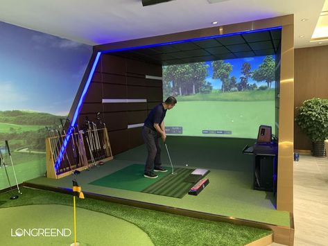 Outdoor Golf Simulator, Golf Studio, Simulator Room, Indoor Golf Simulator, Home Golf Simulator, Garage Build, Golf Simulator Room, Golf Room, Indoor Golf