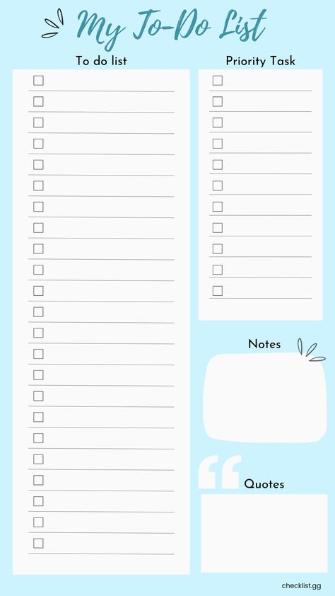 Todo List Template, Free To Do List, To Do List Template, List Planner, Todo List, Task Management, List Template, Get Organized, Art Drawings Sketches Simple