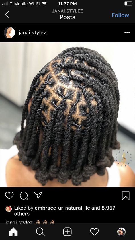 Short Hairstyles For Dreadlocks, Two Strand Twist Locs With Weave, Loc Styles For Black Women Short, Loc Knots, Unique Loc Styles, Short Dreadlocks Styles, Dreads Styles For Women, Locs Styles, Short Locs