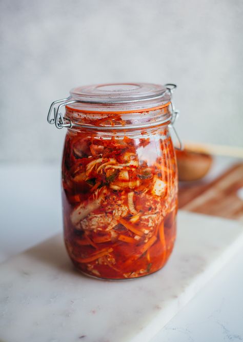 Kimchi Recipe Ideas, Fresh Kimchi Recipe, Kimchi Soup Recipe, Vegan Kimchi Recipe, Kimchi Soup, Fresh Kimchi, Vegan Kimchi, Chinese Kool, Easy Japanese Recipes