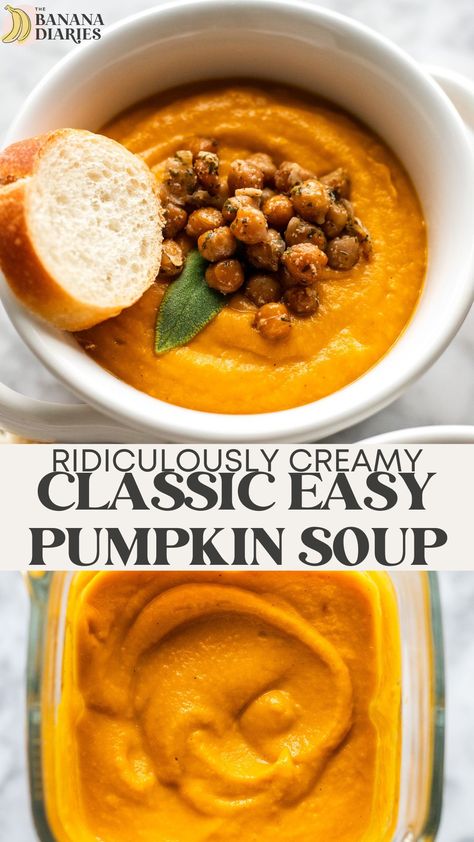 Savory Pumpkin Soup Recipe, Dairy Free Fall Soups, White Pumpkin Soup, Vegan Pumpkin Soup Recipe, Pumpkin Cream Soup, Pumpkin Soup Recipe Easy, Homemade Grilled Cheese, Vegan Dinner Rolls, Cream Of Pumpkin Soup