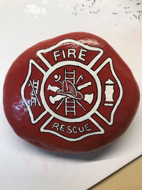 Firefighter Painting Ideas, Fireman Crafts, Cross Fire, Big Painting, Firefighter Art, Fire And Rescue, Firefighter Pictures, Painting Logo, Wood Eggs