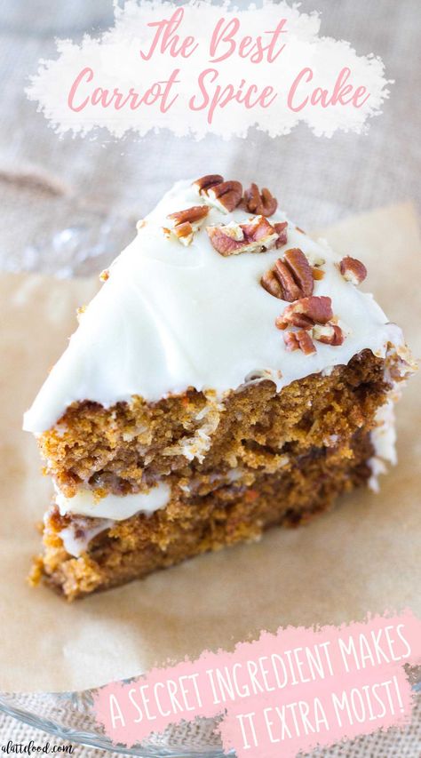 Super Moist Carrot Cake, Spice Cake Recipe, Carrot Puree, Moist Carrot Cake, Cake Carrot, Easter Food Appetizers, Homemade Carrot Cake, Carrot Spice Cake, Spice Cake Recipes