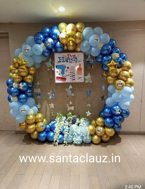 Mundan Ceremony Decoration At Home, Mundan Ceremony Decoration Ideas, Mundan Ceremony Decoration, Haldi Function Decoration, Balloons Columns, Mundan Ceremony, Krishna Decoration, Alice In Wonderland Fancy Dress, Pink Birthday Decorations