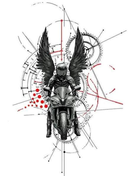 Streetbike Tattoo, Motor Tattoo Design, Rider Tattoo Motorcycles, Sportbike Tattoo, Motocycle Tattoo Idea, Motor Tattoo Ideas, Sport Bike Tattoo, Honda Tattoos, Tatoos Motorcycle Tattoo Ideas