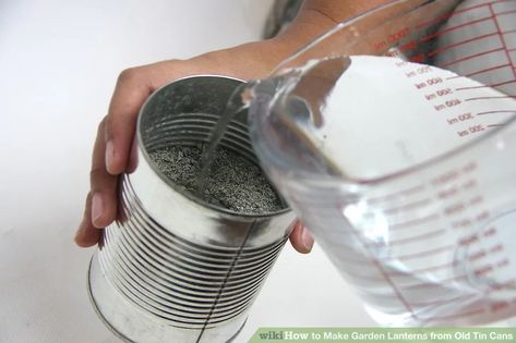 How to Make Garden Lanterns from Old Tin Cans: 15 Steps Tin Can Lights, Can Lanterns, Tin Can Lanterns, Copper Wire Crafts, Nails Clean, Indoor Picnic, Tin Can Art, Aluminum Can Crafts, Rusty Tin