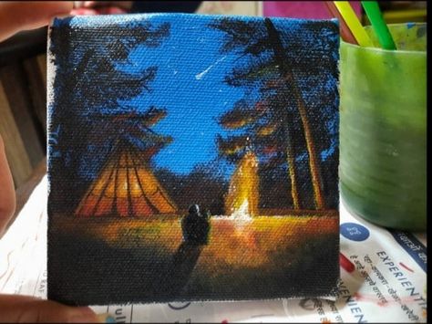 Canvas 10cm*10cm
Acrylic painting Camping Canvas Painting, Night Camping, Canvas Painting, Camping, Canvas, Quick Saves, Art