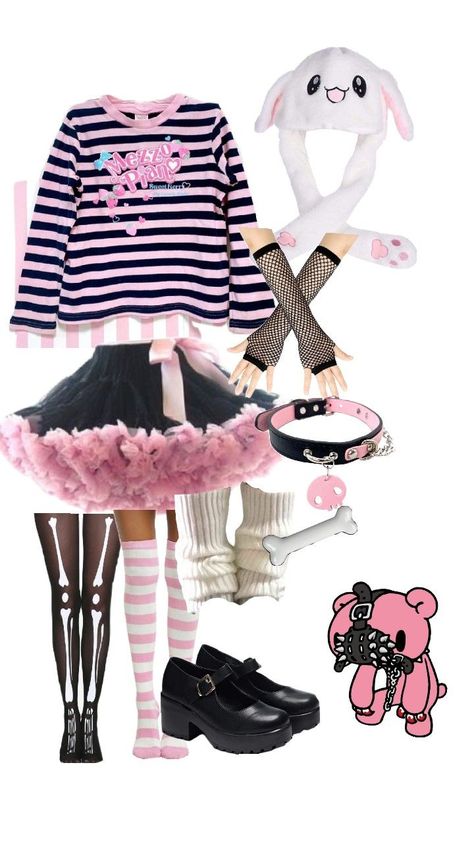 #alternative #alt #bunnyhat #gloomybear #anime #pastelgoth #bubblegoth #tiktok #alttok #2020 #2021 E Girl Style, Bubble Goth, Alt Clothes, Alt Outfits, Just Style, Alt Fashion, Pinterest Fashion, Really Cute Outfits, Dark Fashion