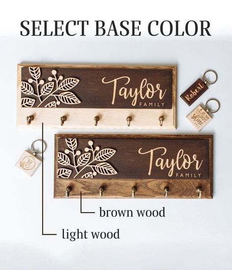 Router Ideas, Cricut Wood, Wall Entryway, Key Holder Diy, Wood Laser Ideas, Glowforge Projects, Cnc Router Projects, Key Holder For Wall, Entryway Organizer