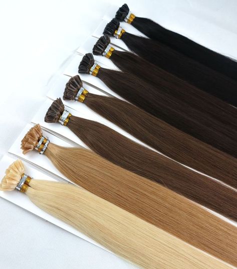 pre bonded u tip extensions. two ways to apply- hot fusion and cold fusion. Mutiple color for you to choose Hair Extension Tips And Tricks, Keratin Extensions, Hair Plugs, Cold Fusion, Luxury Hair Extensions, Hair Boutique, Hair Stores, Hair Extentions, Hair Extensions Best