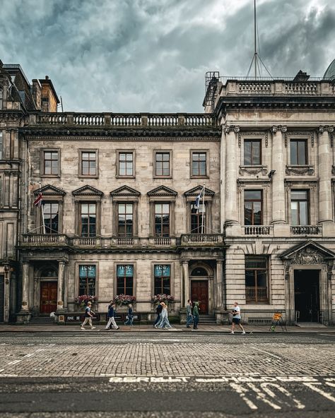 The Royal Society of Edinburgh (RSE) is housed in an impressive building located at 22-26 George Street, Edinburgh, Scotland. This location, in the heart of Edinburgh’s New Town, is architecturally significant and reflects the society’s long history and prominence. The building itself is a blend of Georgian and Victorian architectural styles, consistent with the grand and stately aesthetic of George Street. The exterior features classical elements like tall windows, stone masonry, and a symm... Victorian Architecture England, Victorian Entrance, Victorian Edinburgh, Uk Aesthetic, Edinburgh Monuments, Old Town Edinburgh, Edinburgh Old Town, Tall Windows, Victorian Aesthetic